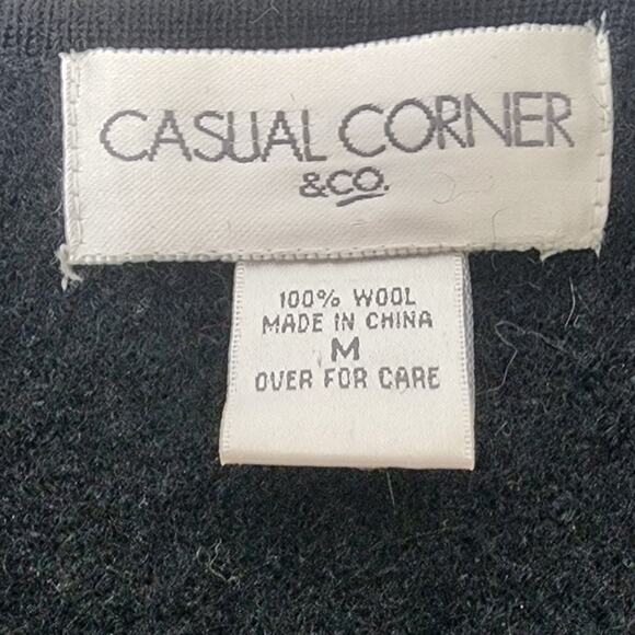 Vtg Casual Corner Boho Black Wool Sleeveless Vest with Zipper, Pockets W Med - Picture 6 of 7